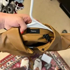 Theory leather shirt dress EUC